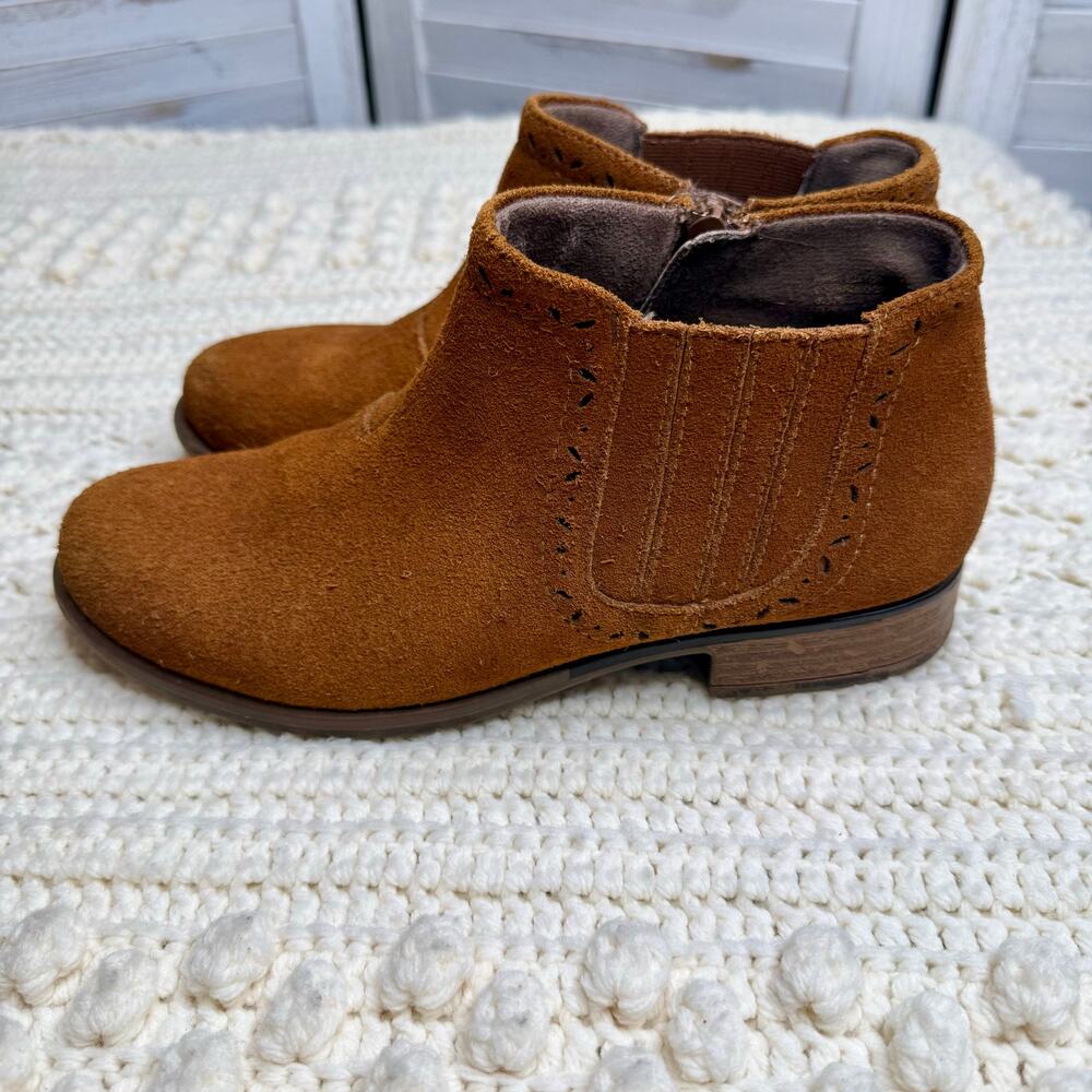 EARTH Women's 9 Buxton Suede Leather Ankle Boot Shoe Cognac Brown - Picture 12 of 13